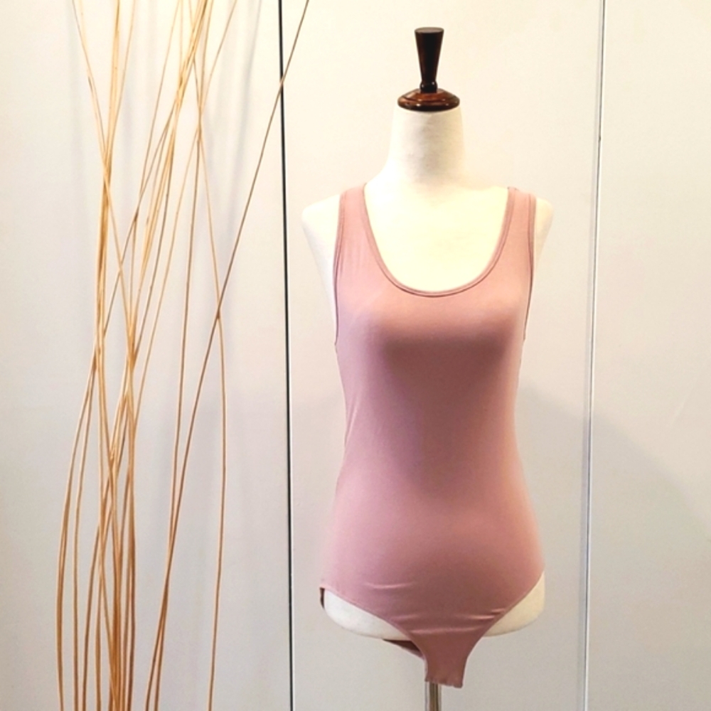 NWT Fashion Nova Size L Mauve Davina Basic Tank Bodysuit